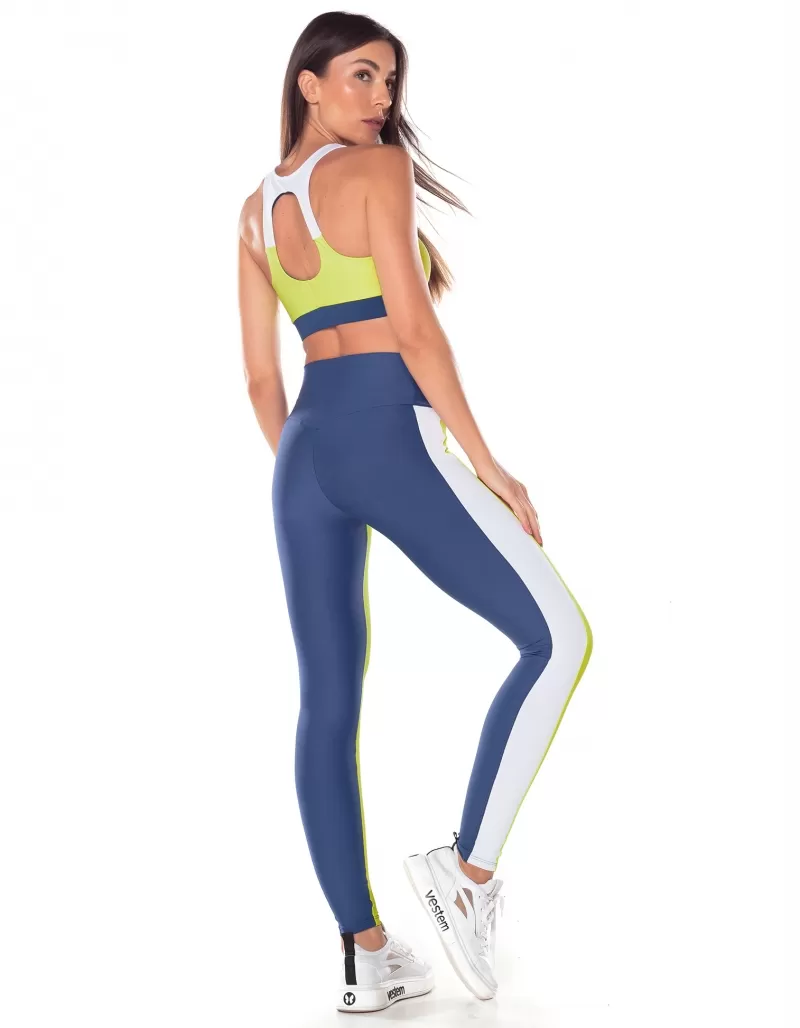 Vestem - Tricolor Leggings Sky Blue Neon Yellow - FS1440.V25.C0009 Vestem - Tricolor Leggings Sky Blue Neon Yellow - FS1440.V25.C0009
