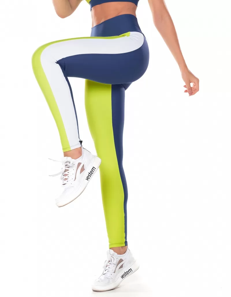 Vestem - Tricolor Leggings Sky Blue Neon Yellow - FS1440.V25.C0009 Vestem - Tricolor Leggings Sky Blue Neon Yellow - FS1440.V25.C0009