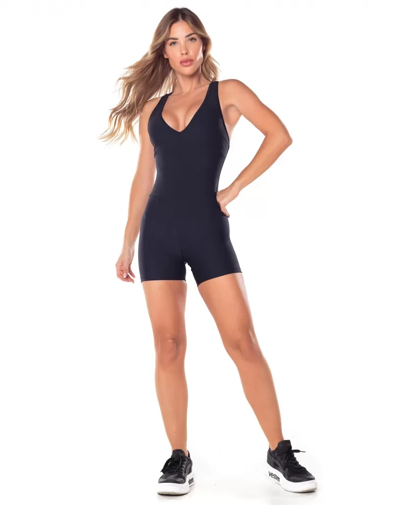 Vestem - Cleo Black Strappy Back Romper - MAC278.V25.C0002