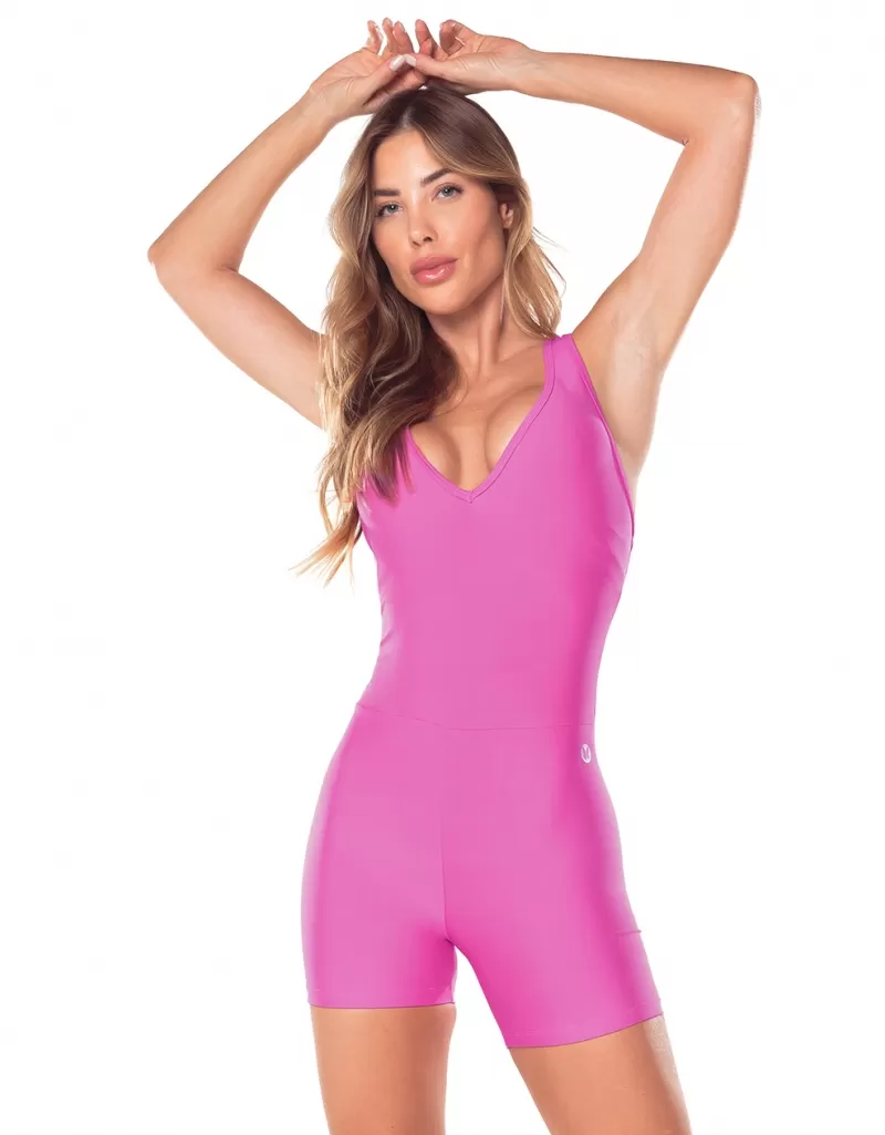 Vestem - Cléo Pink Milkshake Strappy Back Romper - MAC278.V25.C0468 Vestem - Cléo Pink Milkshake Strappy Back Romper - MAC278.V25.C0468