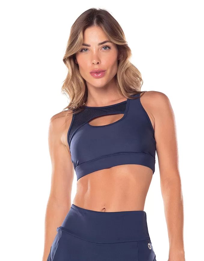 Vestem - Top with Overlay Detail Cléo Navy Dark - TOP1069.V25.C0173