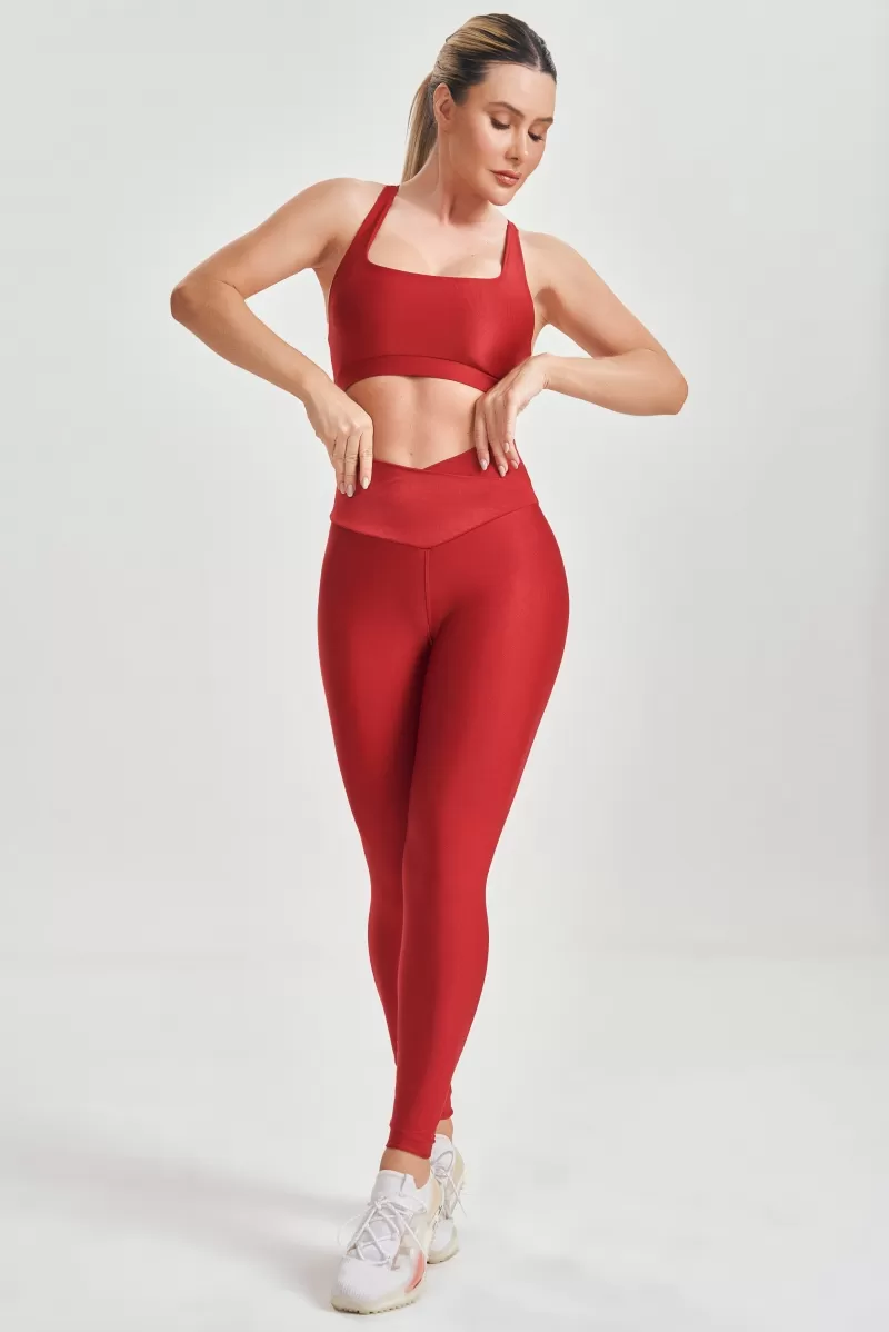 Lets Gym - Red Just Leggings - 2555VM Lets Gym - Red Just Leggings - 2555VM