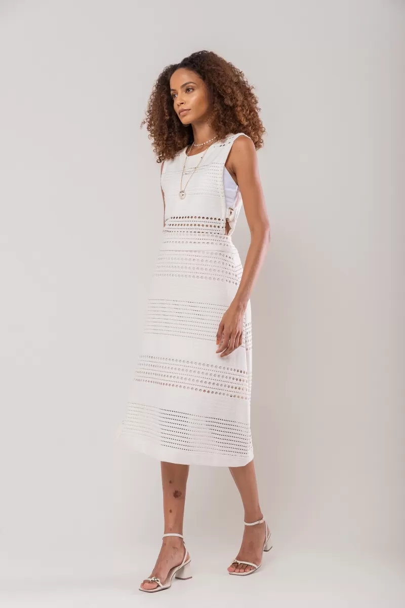 Hidrogênio - MIDI SKIRT WITH SLIT AND OPENWORK FABRIC PURGA - 20183213 Hidrogênio - MIDI SKIRT WITH SLIT AND OPENWORK FABRIC PURGA - 20183213