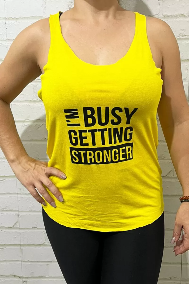 ZNG - I'M BUSY YELLOW TANK TOP - BLU406