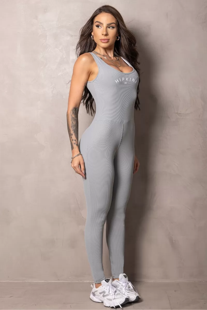 Hipkini - Elevate Jumpsuit Gray with Silk - 33330845 Hipkini - Elevate Jumpsuit Gray with Silk - 33330845