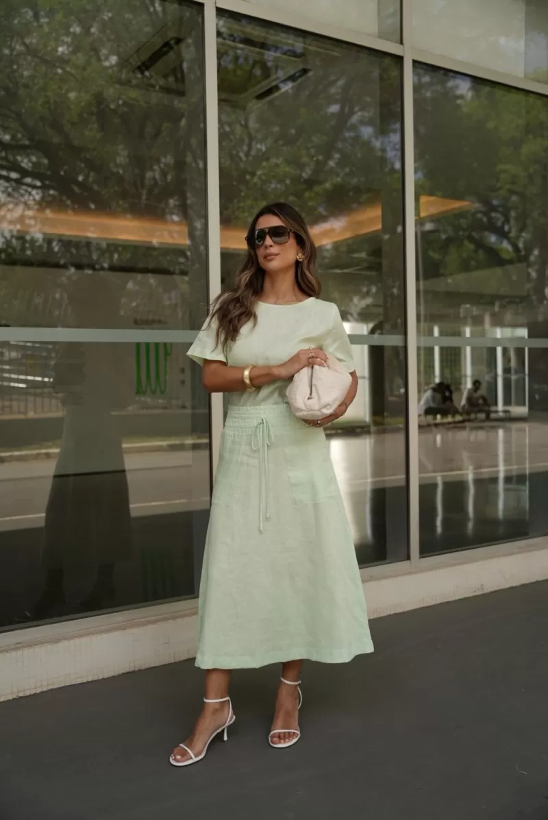 Hidrogênio - 100% WATER GREEN LINEN CROPPED TOP - 19801157 Hidrogênio - 100% WATER GREEN LINEN CROPPED TOP - 19801157