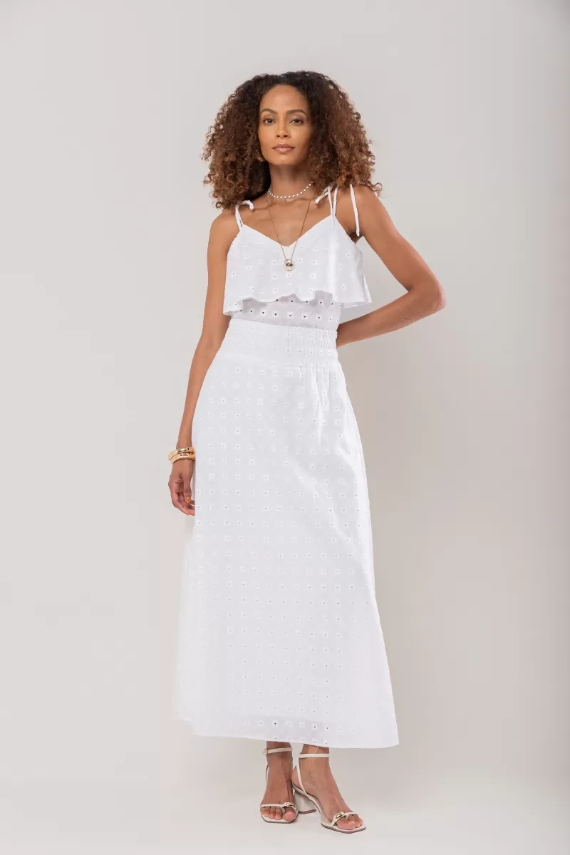 Hidrogênio - LONG FLARE SKIRT WITH ELASTIC WAISTBAND OFF WHITE - 20237018 Hidrogênio - LONG FLARE SKIRT WITH ELASTIC WAISTBAND OFF WHITE - 20237018