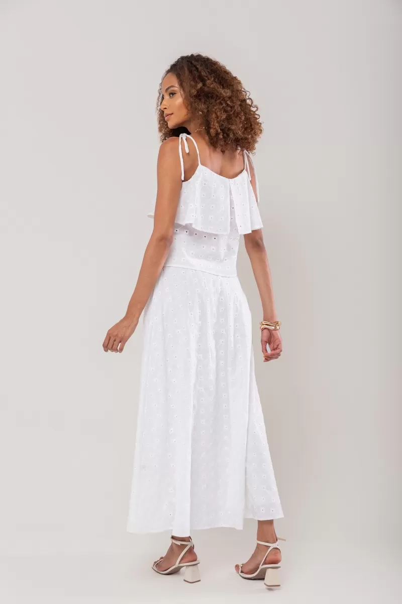 Hidrogênio - TANK TOP WITH LAISE RUFFLE AND OFF-WHITE RIBBON - 20238018 Hidrogênio - TANK TOP WITH LAISE RUFFLE AND OFF-WHITE RIBBON - 20238018