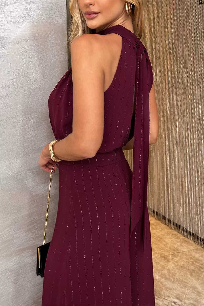 Dot Clothing - Dot Clothing Eloisa Burgundy Pantalona Jumpsuit - 2569BORDO Dot Clothing - Dot Clothing Eloisa Burgundy Pantalona Jumpsuit - 2569BORDO
