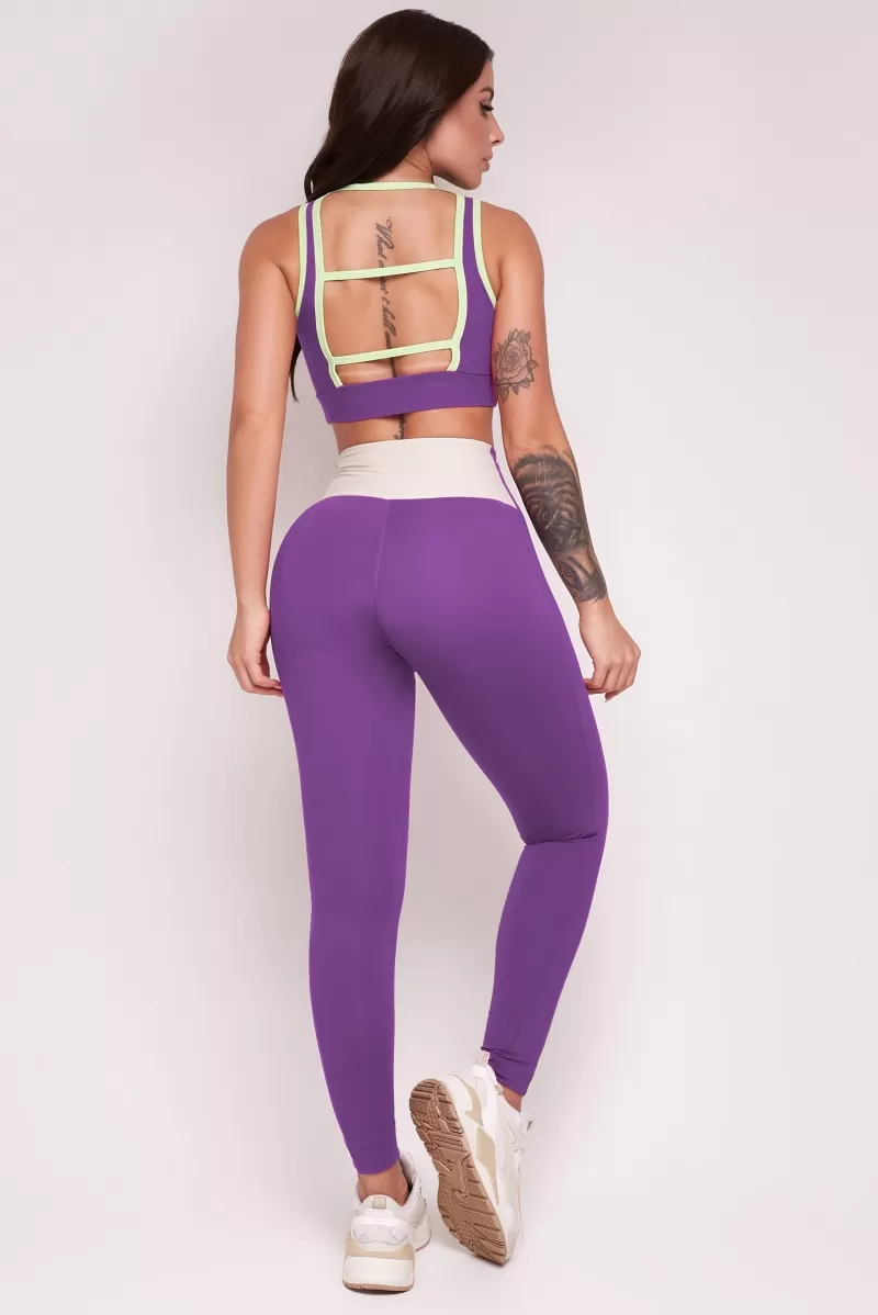 Lets Gym - Violet and Off White Dust Top - 1770VTOFW Lets Gym - Violet and Off White Dust Top - 1770VTOFW