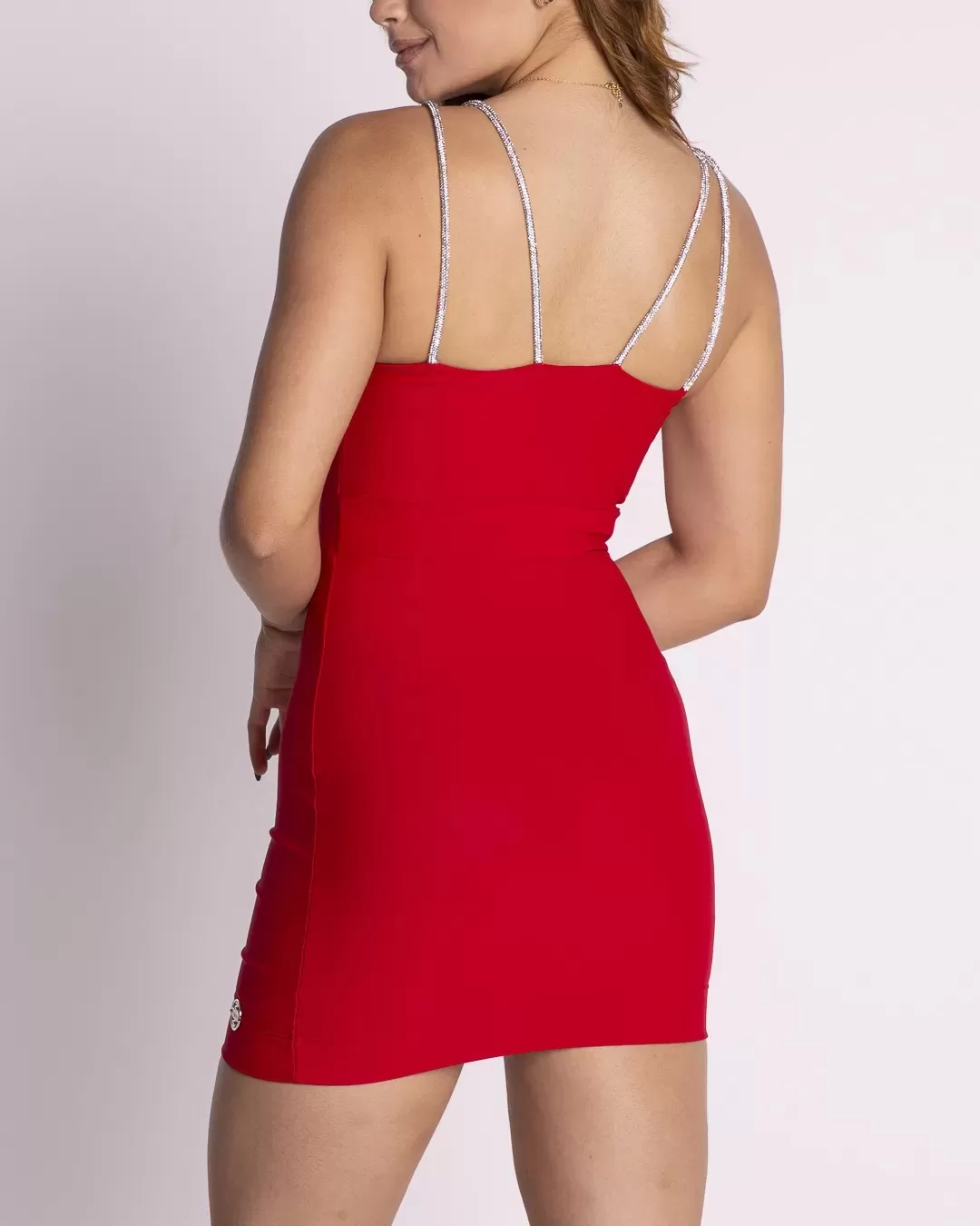 Miss Misses - Miss Misses Tube Dress with Straps and Red Rhinestones - 19122VERMELHO