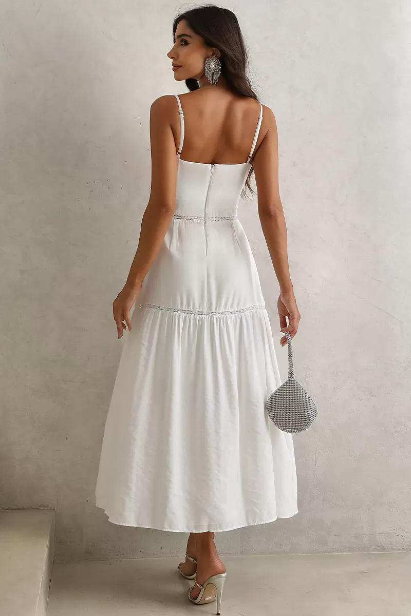 Miss Misses - Karina Long Dress With Off White Guipure Detail - 54461030 Miss Misses - Karina Long Dress With Off White Guipure Detail - 54461030