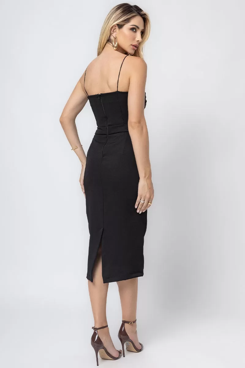 Miss Misses - Juliana Tube Dress with Pleats in the Front in Black - 54448001 Miss Misses - Juliana Tube Dress with Pleats in the Front in Black - 54448001