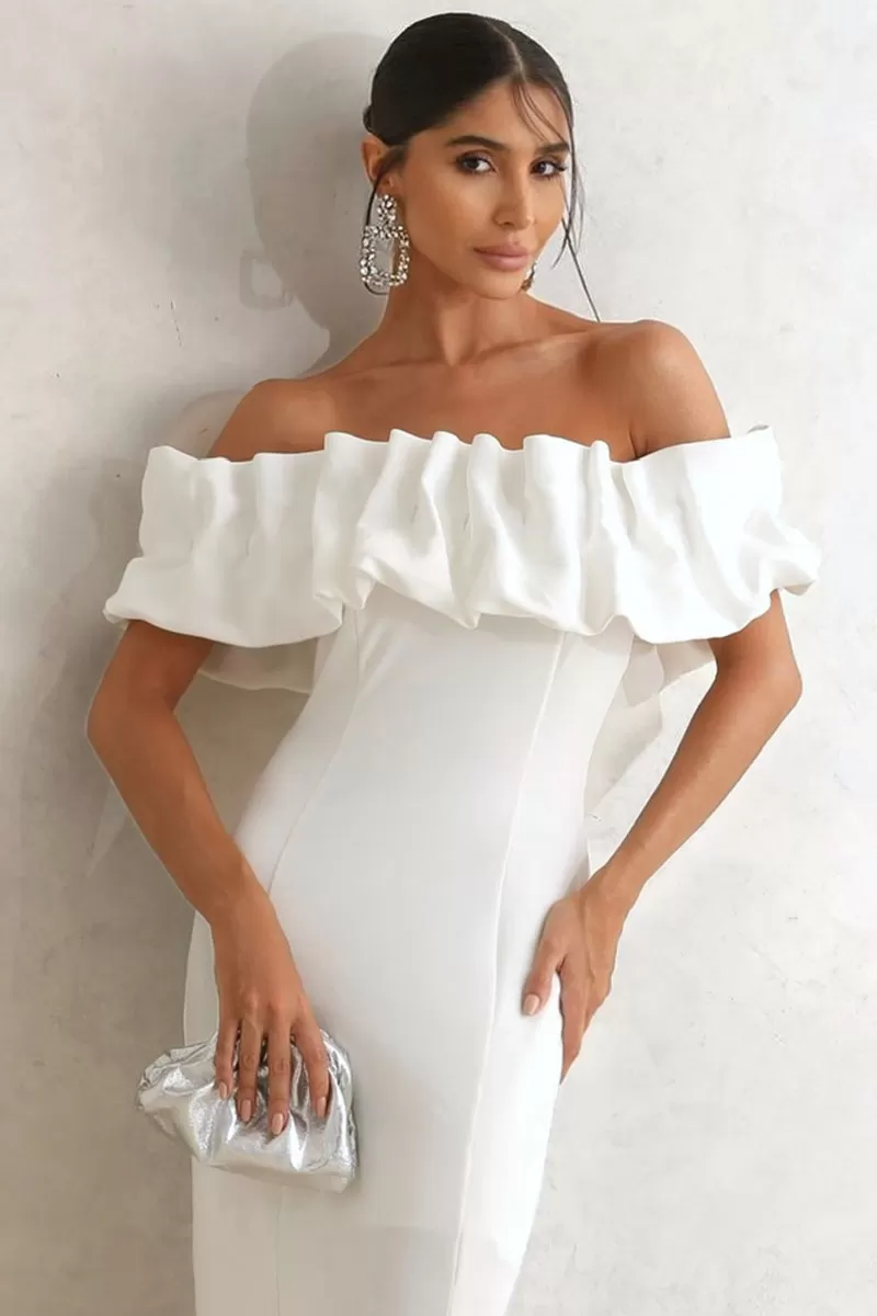 Miss Misses - Off White Tube Dress with Frills - 54464030 Miss Misses - Off White Tube Dress with Frills - 54464030