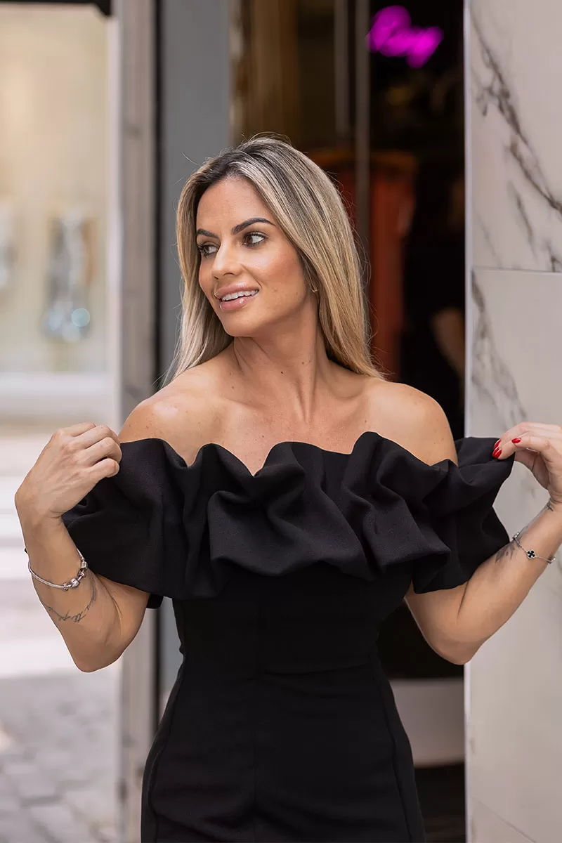 Miss Misses - Black Tube Dress with Frills - 54464001 Miss Misses - Black Tube Dress with Frills - 54464001