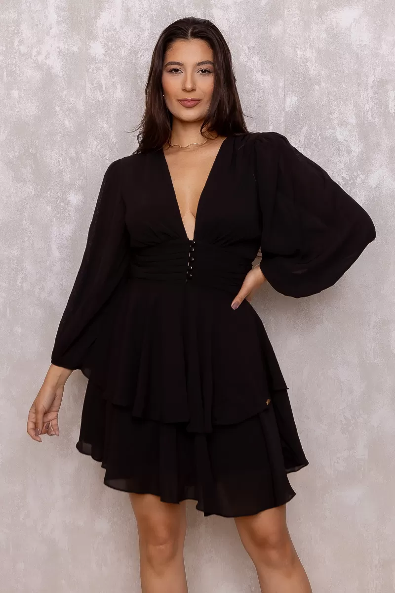 Oxigênio - Oxygen Workout Wheeldo Dress 3/4 Sleeve Black - 2250195PRETO Oxigênio - Oxygen Workout Wheeldo Dress 3/4 Sleeve Black - 2250195PRETO