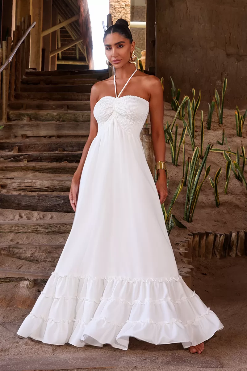 Dot Clothing - Dress Dot Clothing Long Karina White - 2546BRANCO Dot Clothing - Dress Dot Clothing Long Karina White - 2546BRANCO