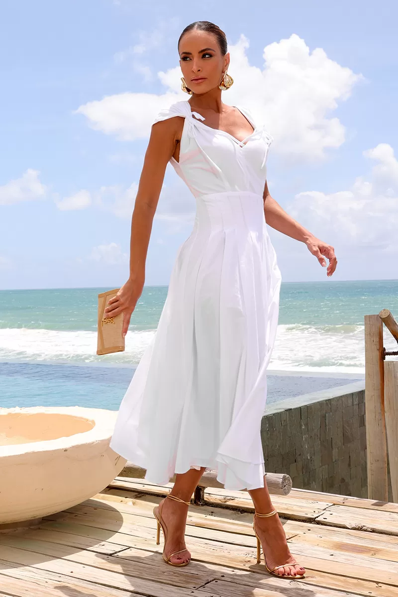 Dot Clothing - Dress Dot Clothing Jennifer Midi White - 2544BRANCO Dot Clothing - Dress Dot Clothing Jennifer Midi White - 2544BRANCO