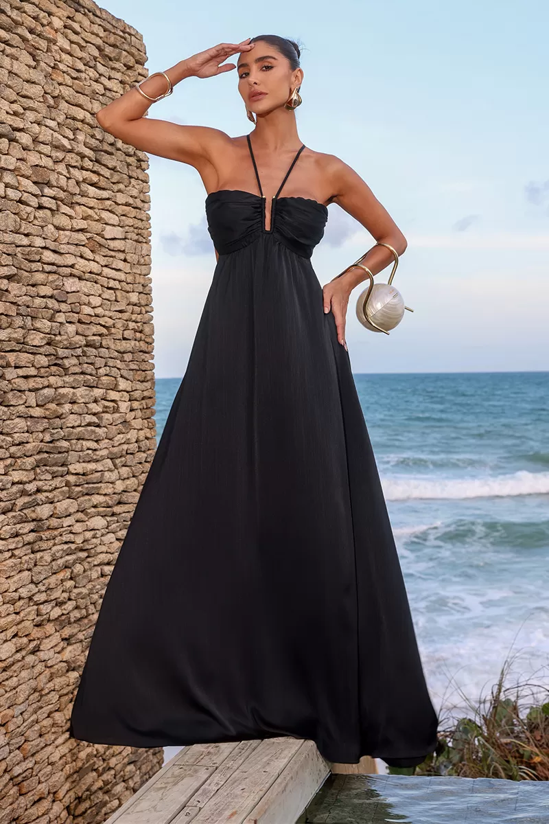 Dot Clothing - Dress Dot Clothing Long Pleated Jacket Black - 2587PRETO Dot Clothing - Dress Dot Clothing Long Pleated Jacket Black - 2587PRETO