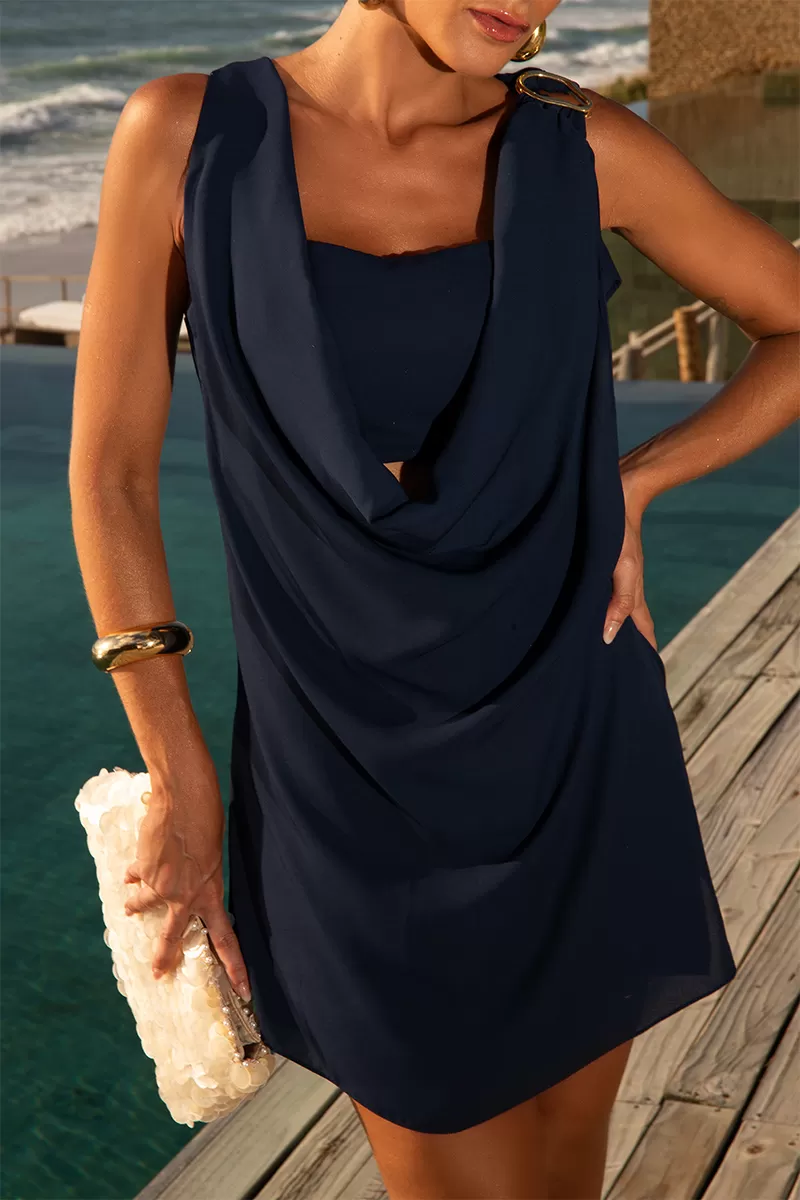 Dot Clothing - Trijunto Dot Clothing Lia Draped Navy Blue - 2580AZUL Dot Clothing - Trijunto Dot Clothing Lia Draped Navy Blue - 2580AZUL