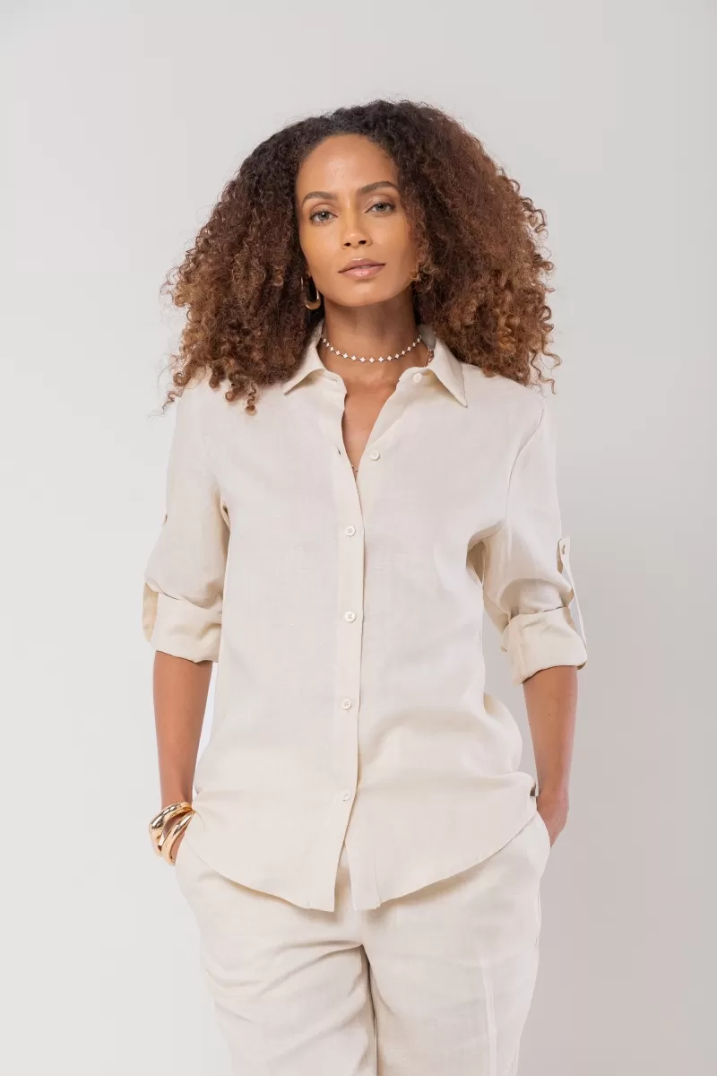 Hidrogênio - 100% BEIGE LINEN SHIRT - 19875003 Hidrogênio - 100% BEIGE LINEN SHIRT - 19875003