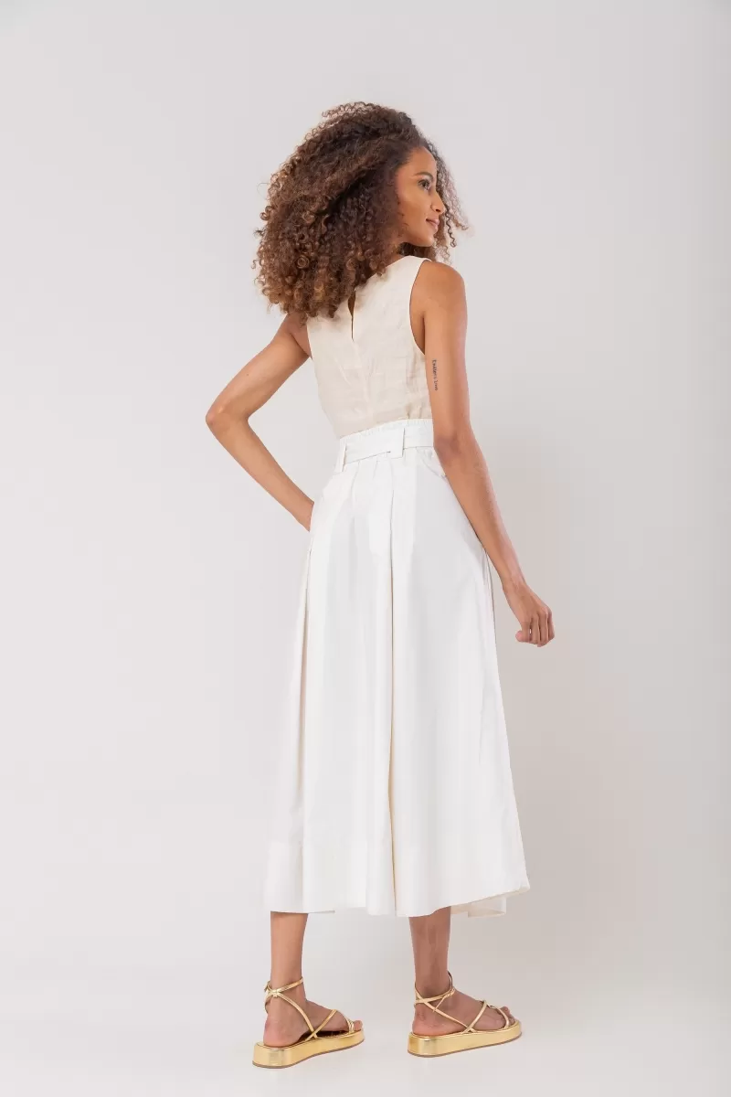 Hidrogênio - MIDI SKIRT WITH BELT AND PLEATS IN RAW TRICOLINE - 20156012 Hidrogênio - MIDI SKIRT WITH BELT AND PLEATS IN RAW TRICOLINE - 20156012