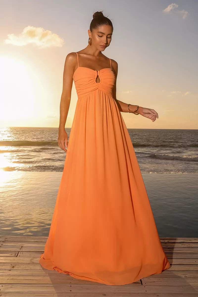 Dot Clothing - Dress Dot Clothing Long Bethania Hoop Drop Orange - 2586LARANJA