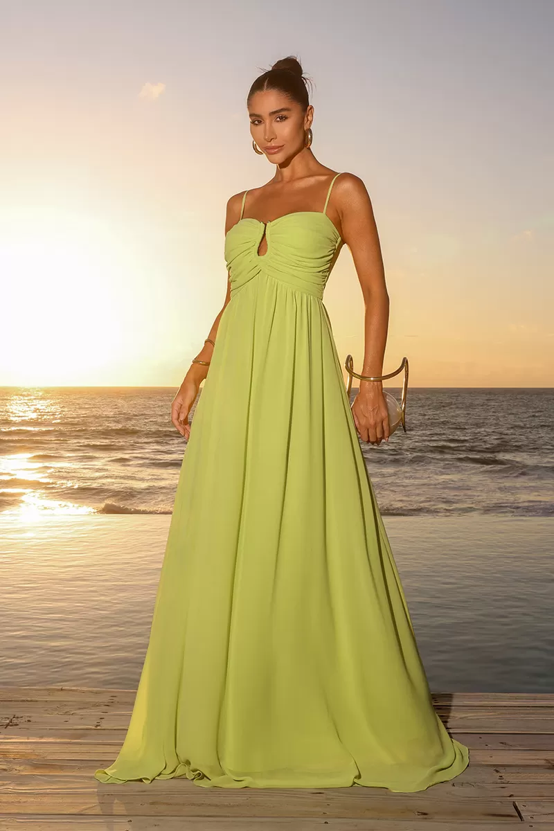 Dot Clothing - Dress Dot Clothing Long Bethania Hoop Drop Lime - 2586LIMA