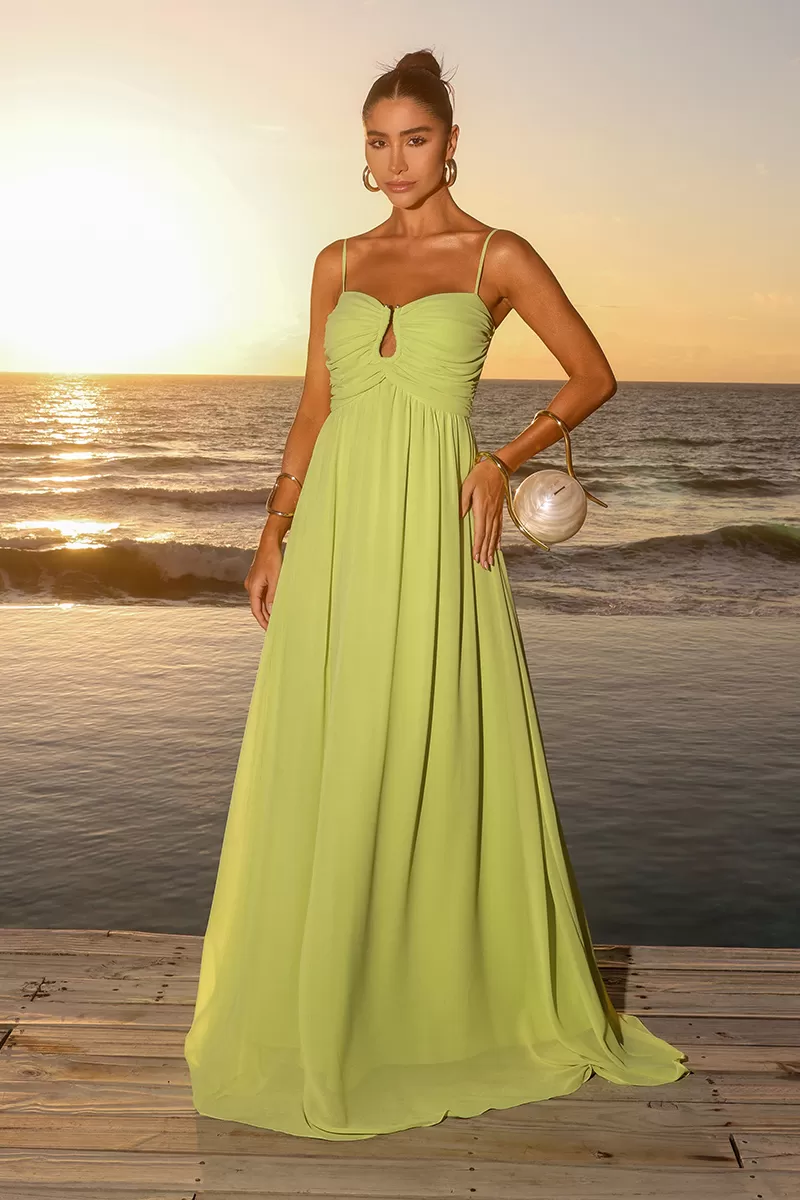 Dot Clothing - Dress Dot Clothing Long Bethania Hoop Drop Lime - 2586LIMA