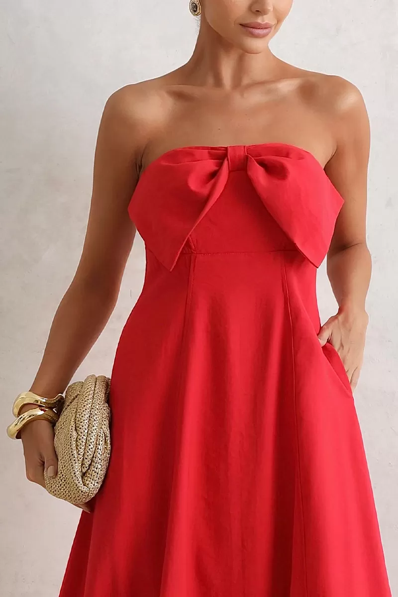 Miss Misses - Vania TQC Dress With Bow And Red Zipper - 54469024 Miss Misses - Vania TQC Dress With Bow And Red Zipper - 54469024