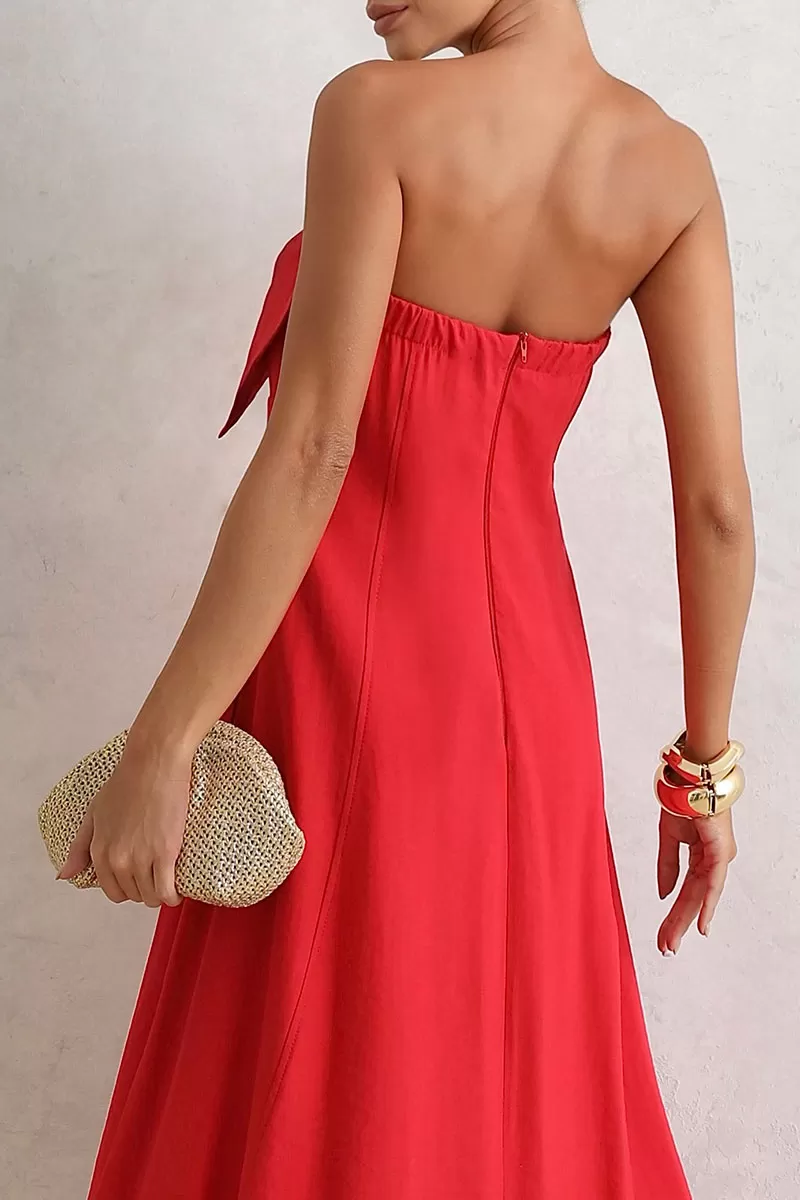 Miss Misses - Vania TQC Dress With Bow And Red Zipper - 54469024 Miss Misses - Vania TQC Dress With Bow And Red Zipper - 54469024