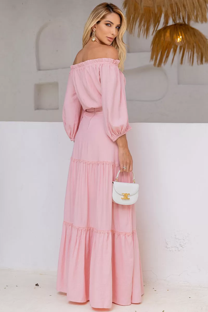 Miss Misses - Jane Off Shoulder Long Sleeve Pink Shirt - 54471060 Miss Misses - Jane Off Shoulder Long Sleeve Pink Shirt - 54471060