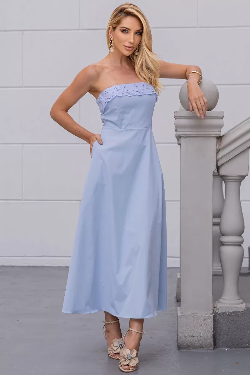 Miss Misses - Jennifer TQC Dress with Blue Guipure - 54467002 Miss Misses - Jennifer TQC Dress with Blue Guipure - 54467002