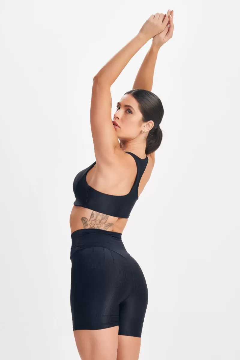 Lets Gym - Black Retro Glam Top - 2712PT Lets Gym - Black Retro Glam Top - 2712PT