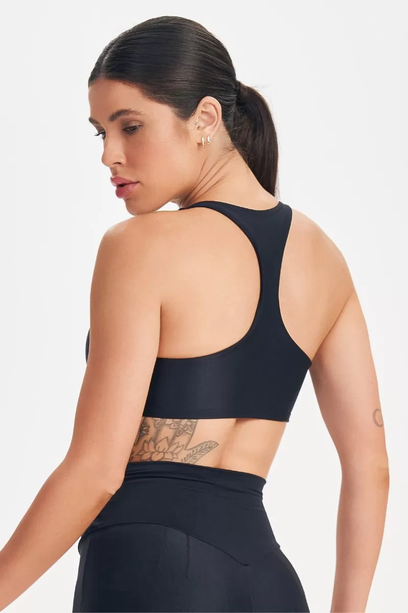 Lets Gym - Black Retro Glam Top - 2712PT Lets Gym - Black Retro Glam Top - 2712PT