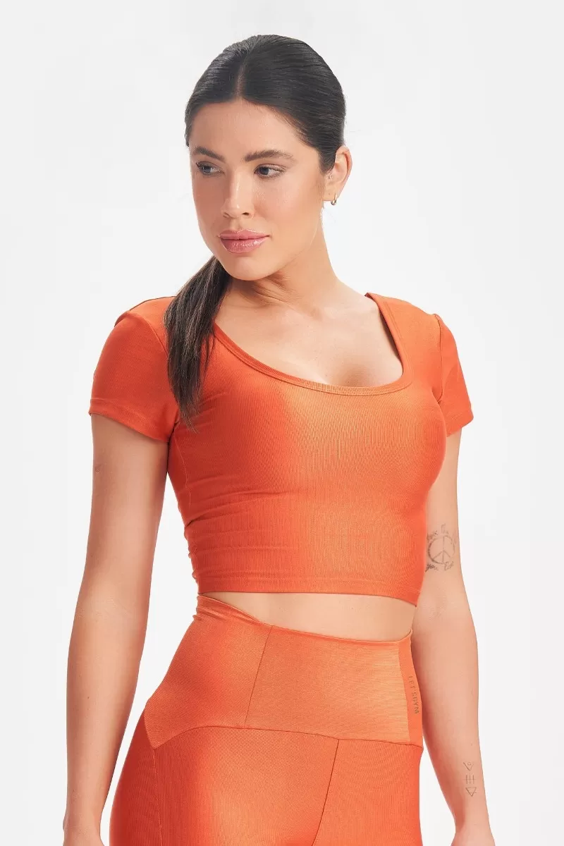 Lets Gym - Retro Glam Paprika Crop Top - 2715PP Lets Gym - Retro Glam Paprika Crop Top - 2715PP