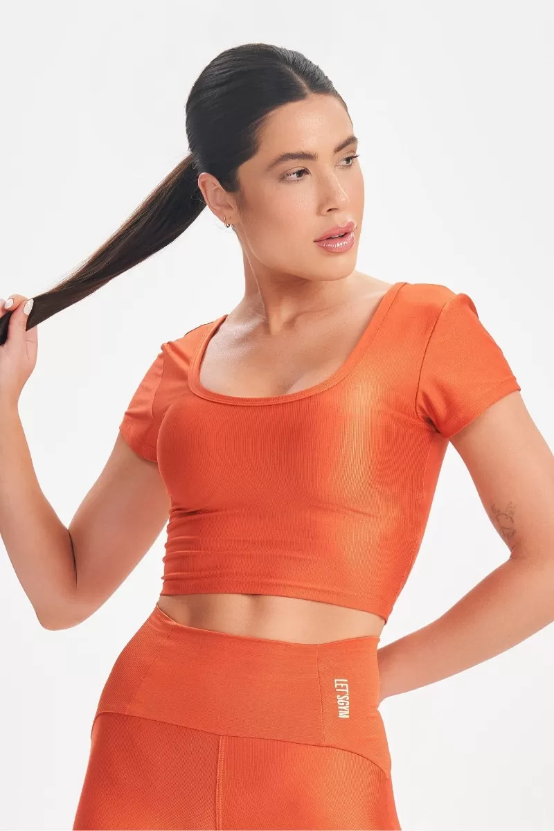 Lets Gym - Retro Glam Paprika Crop Top - 2715PP Lets Gym - Retro Glam Paprika Crop Top - 2715PP