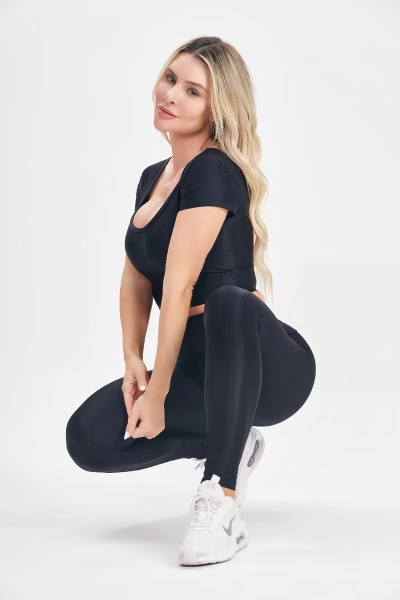 Lets Gym - Black Retro Glam Leggings - 2713PT Lets Gym - Black Retro Glam Leggings - 2713PT