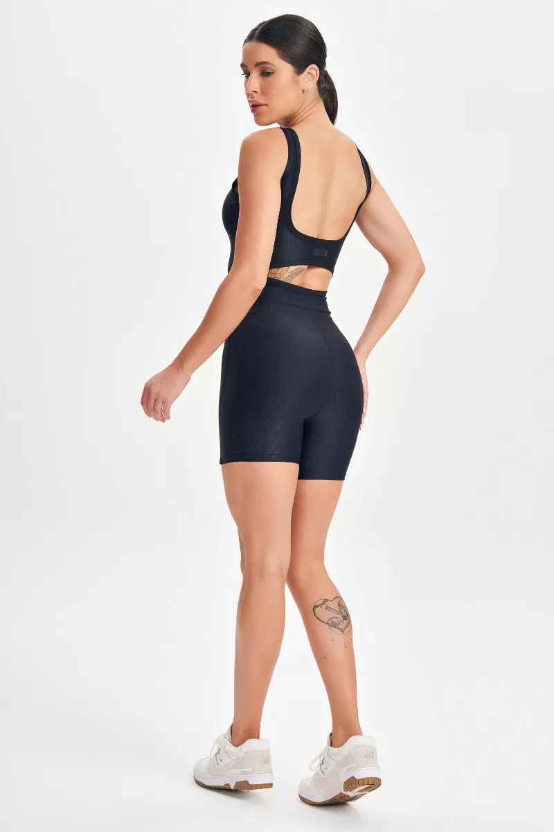 Lets Gym - Black Retro Glam Romper - 2716PT Lets Gym - Black Retro Glam Romper - 2716PT