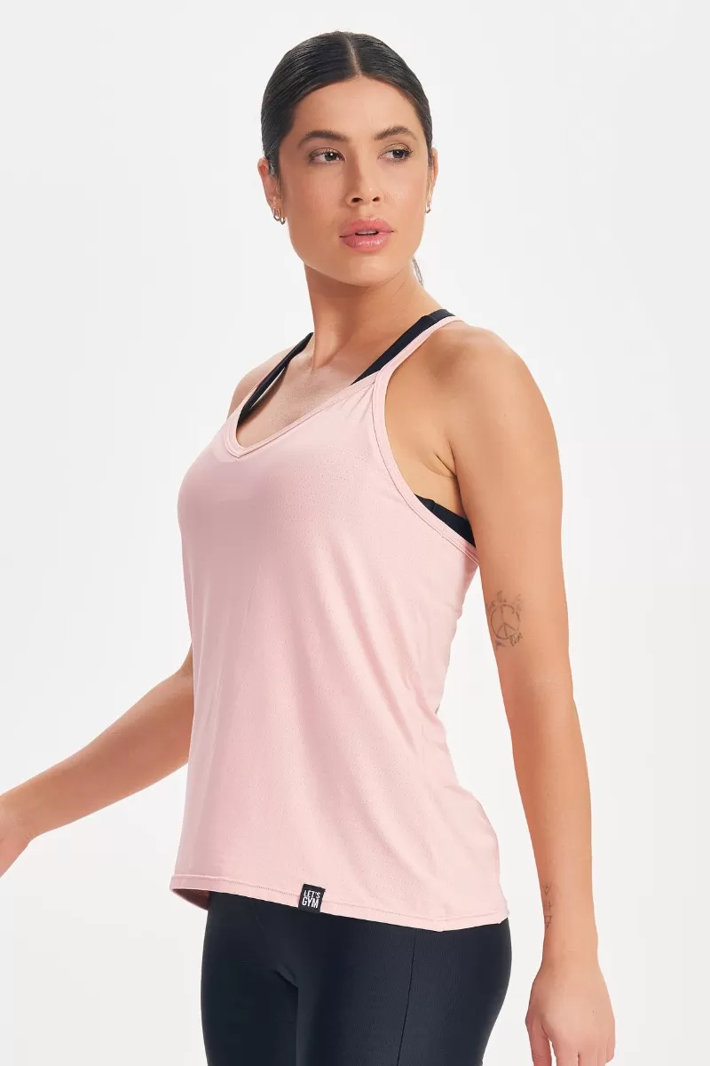 Lets Gym - Retro Glam Rose Tank Top - 2717RS Lets Gym - Retro Glam Rose Tank Top - 2717RS