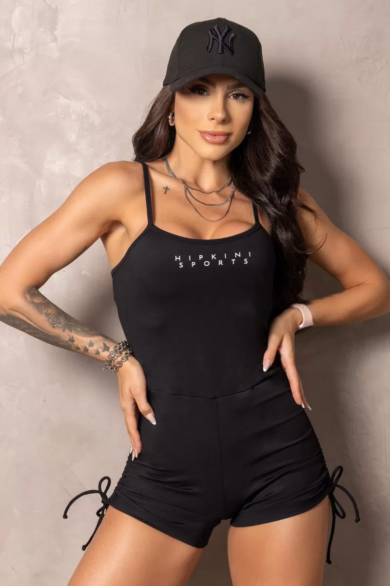 Hipkini - Black Stunning Straight Straps Romper - 33330880
