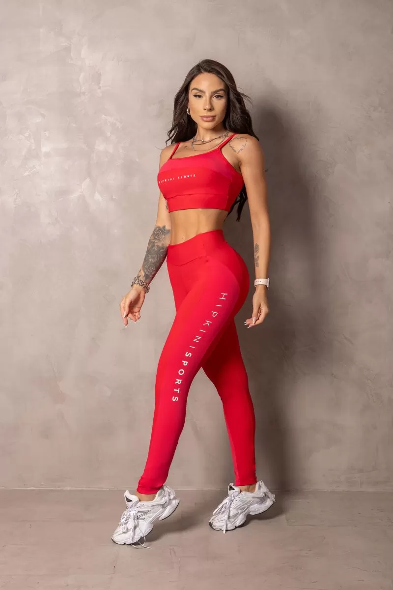 Hipkini - Stunning Magenta Leggings with Red Details - 33330894