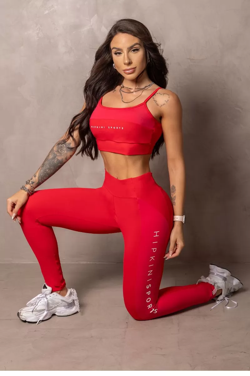 Hipkini - Stunning Magenta Leggings with Red Details - 33330894