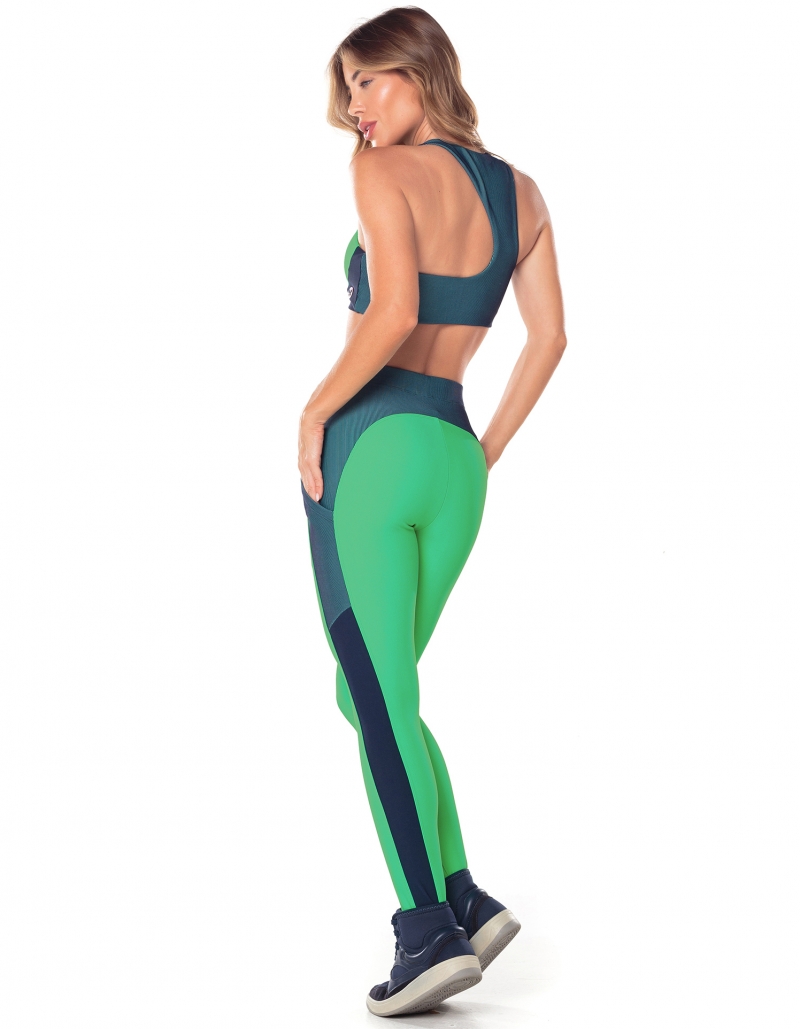 Vestem - Waves Green Twist Legging with Side Pockets - FS1255.V25.C0449 Vestem - Waves Green Twist Legging with Side Pockets - FS1255.V25.C0449