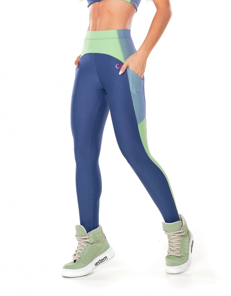 Vestem - Waves Blue Jeans Leggings with Side Pockets - FS1255.V25.C0257 Vestem - Waves Blue Jeans Leggings with Side Pockets - FS1255.V25.C0257