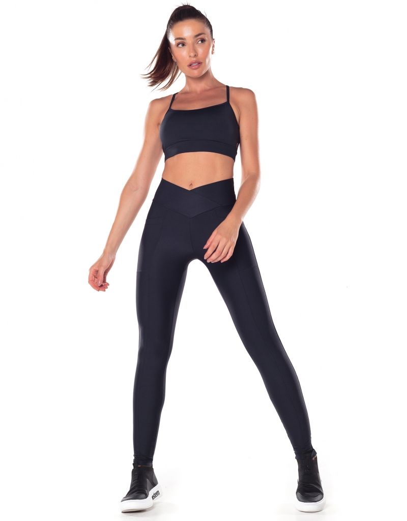 Vestem - Aria Black Wrap-Around Waistband Leggings - FS1403.V25.C0002 Vestem - Aria Black Wrap-Around Waistband Leggings - FS1403.V25.C0002