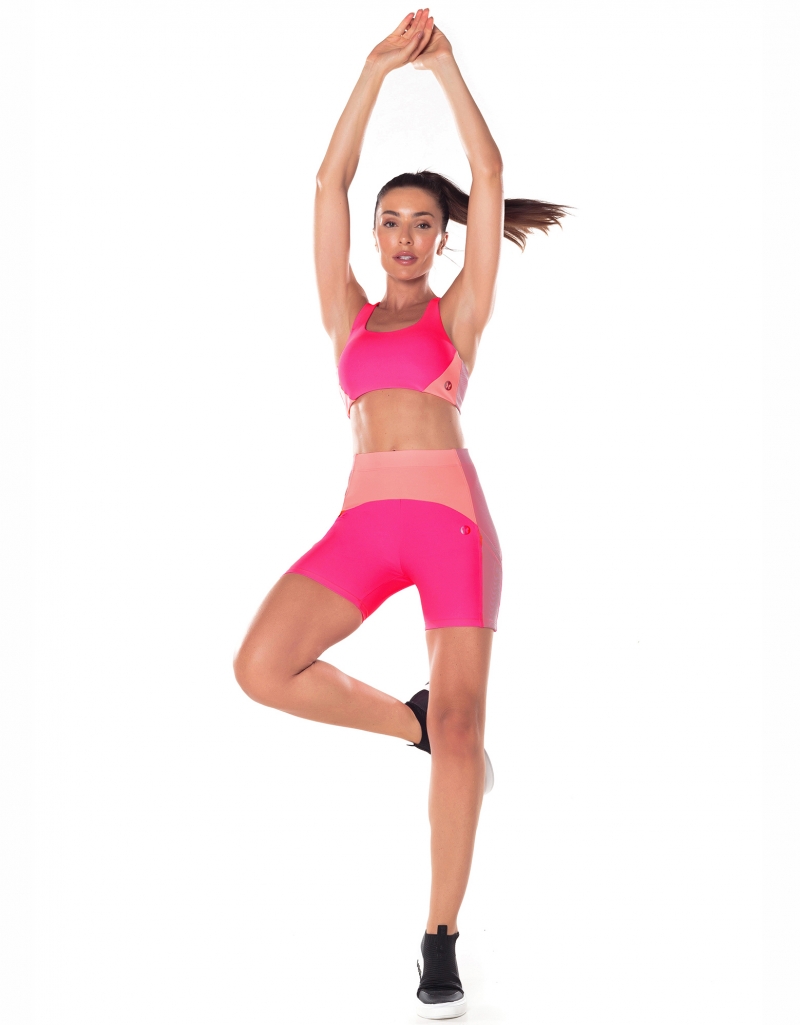 Vestem - Waves Pink Neon Side Pocket Shorts - SH584.V25.C0003