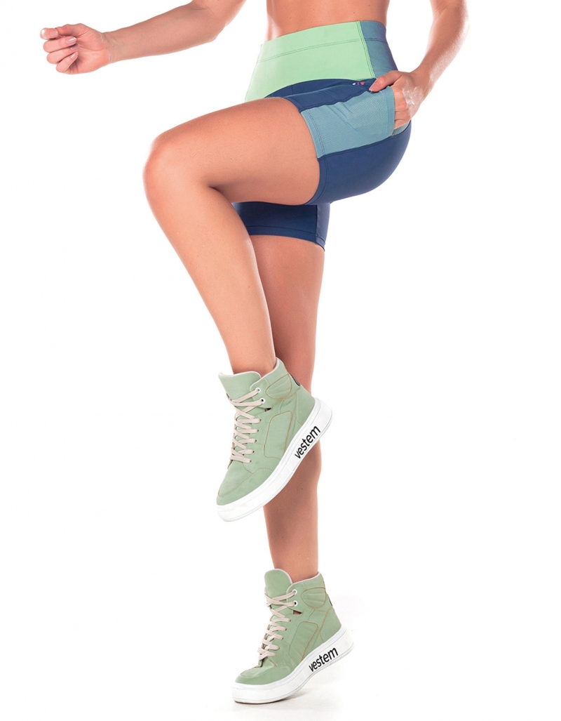 Vestem - Waves Shorts with Side Pockets in Blue Jeans - SH584.V25.C0257 Vestem - Waves Shorts with Side Pockets in Blue Jeans - SH584.V25.C0257