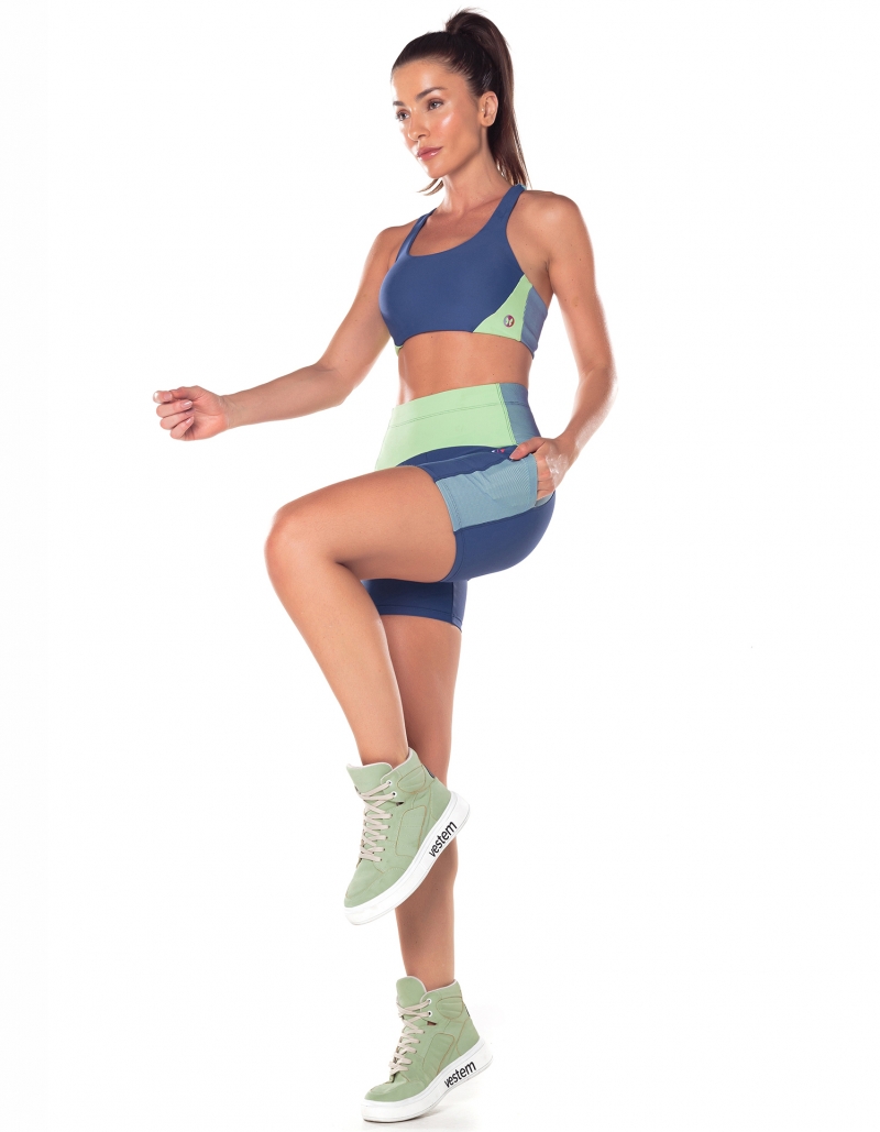 Vestem - Waves Shorts with Side Pockets in Blue Jeans - SH584.V25.C0257 Vestem - Waves Shorts with Side Pockets in Blue Jeans - SH584.V25.C0257