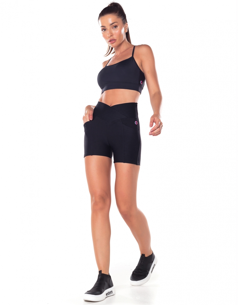 Vestem - Aria Black Wrap-Around Shorts - SH597.V25.C0002 Vestem - Aria Black Wrap-Around Shorts - SH597.V25.C0002